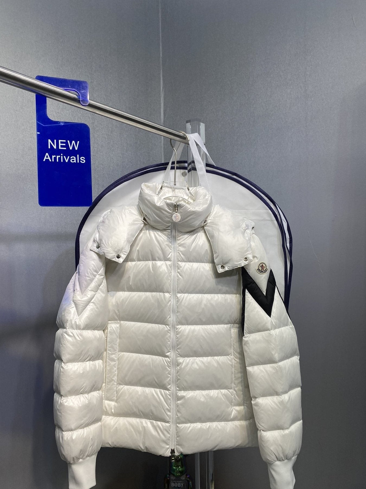 Moncler Glossy Hooded Puffer Coat — front