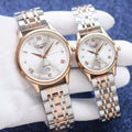 Longines Rose Gold Silver White Dial Bracelet Watch — hero