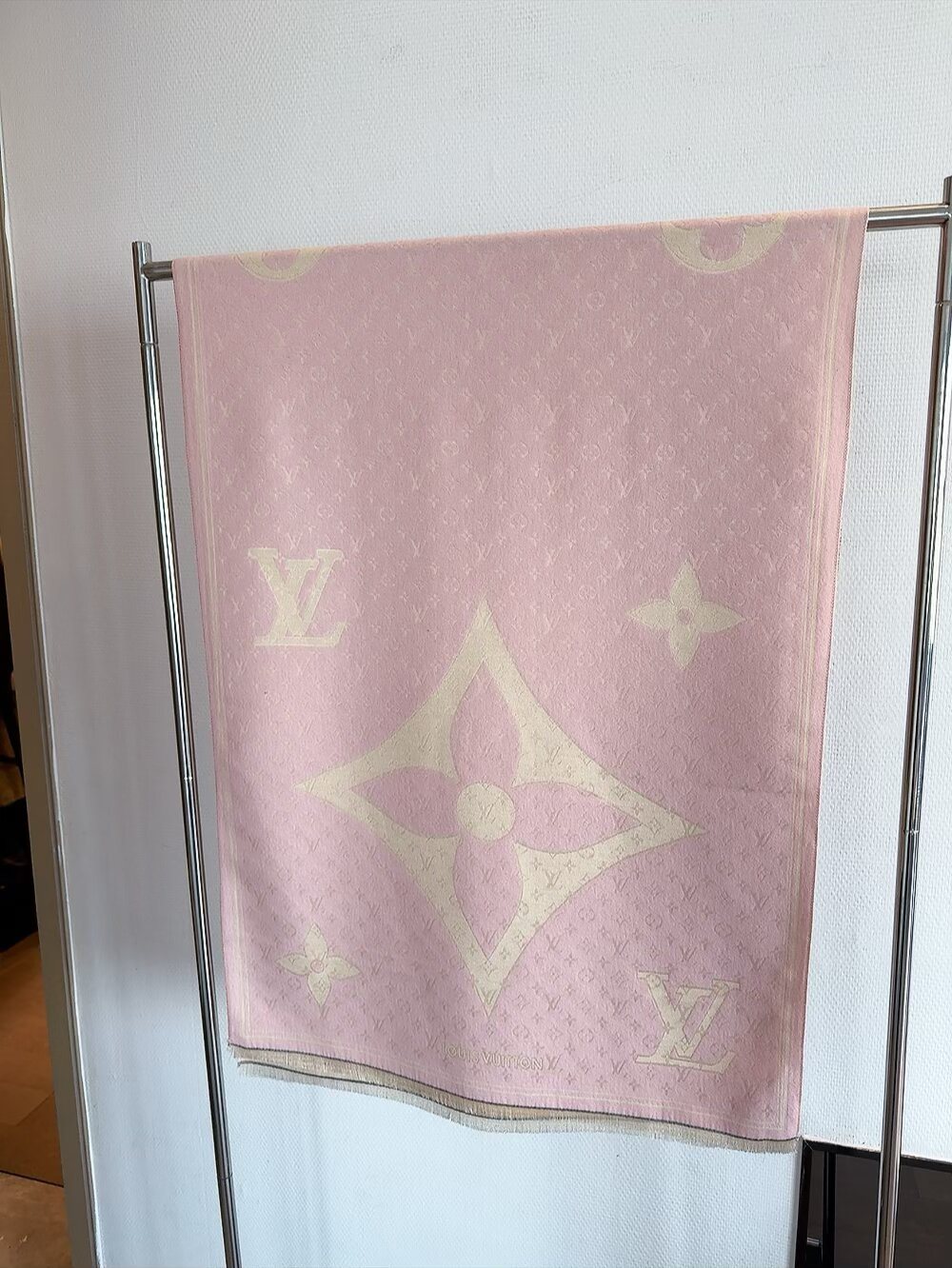 Louis Vuitton Monogram Floral Fringe Scarf — front