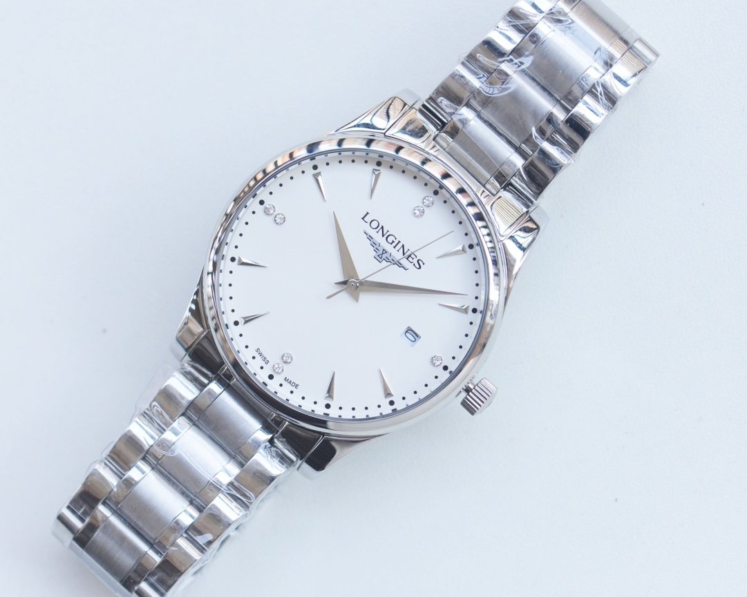 Longines Silver White Dial Watch — hero