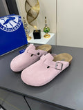 Birkenstock Light Pink Buckle Clogs — hero