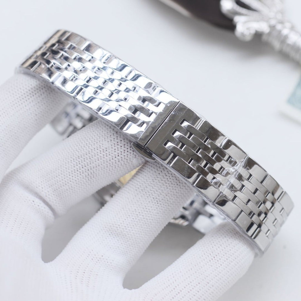 Longines Silver Gold White Dial Bracelet Watch — detail