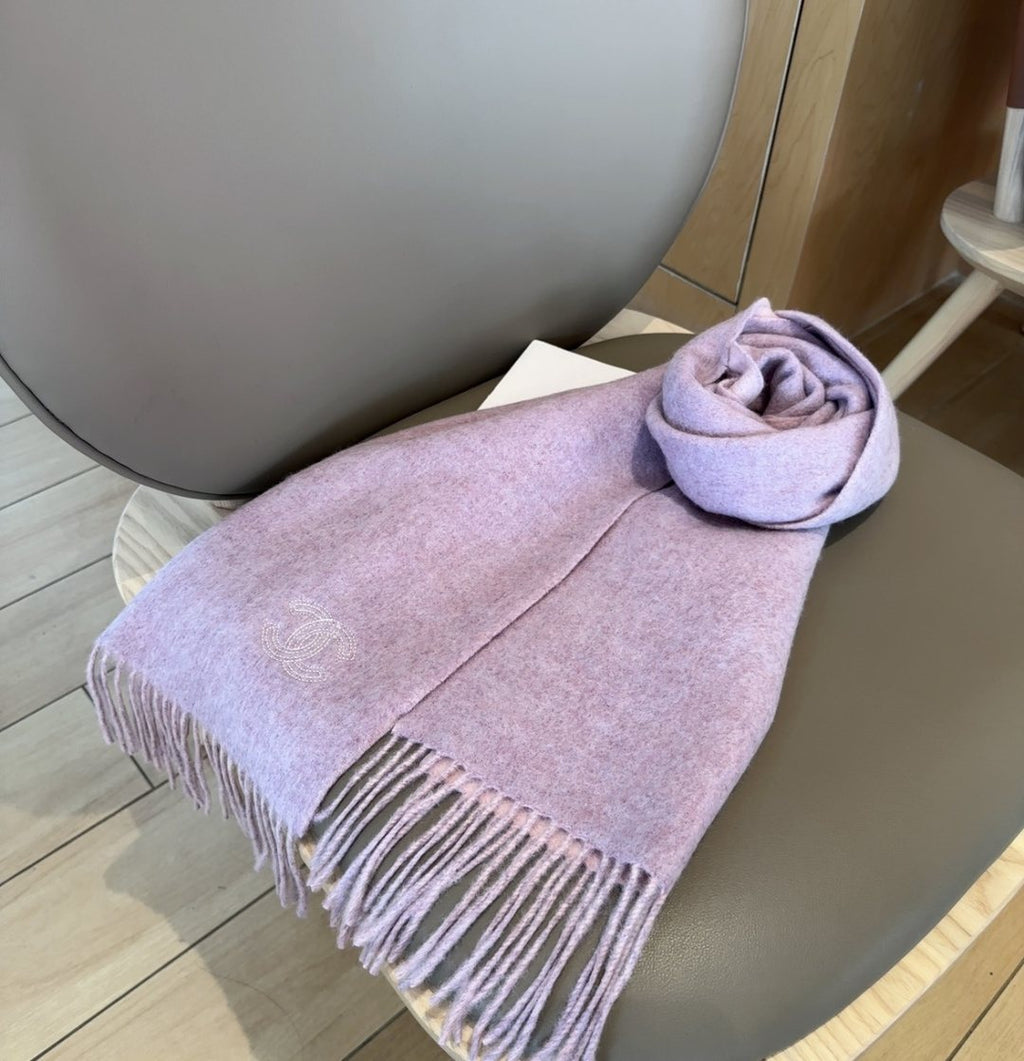 Chanel Two-Tone Fringed Scarf — side