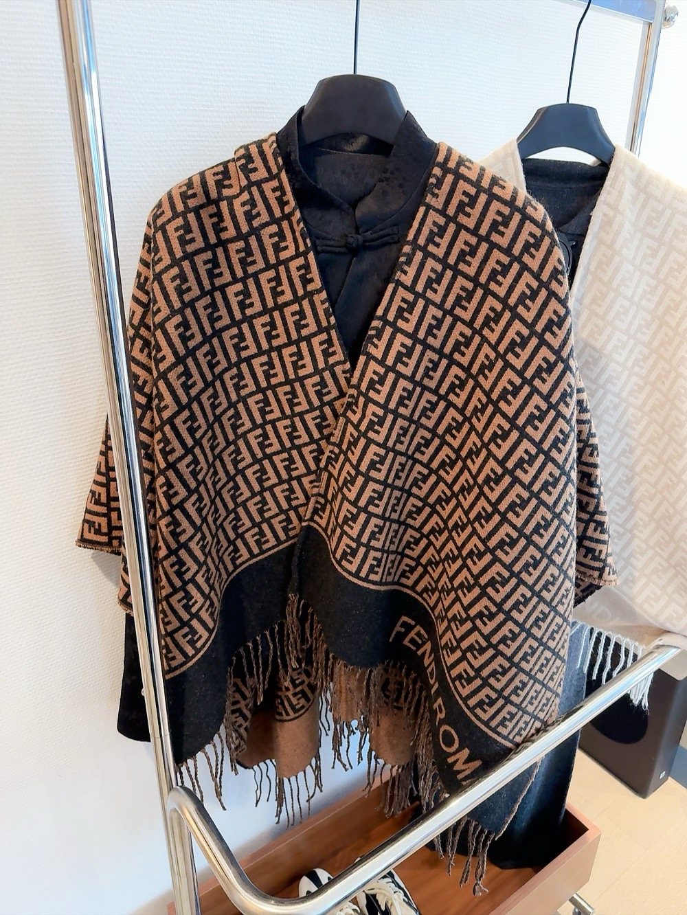 Fendi Geometric Fringed Poncho — hero