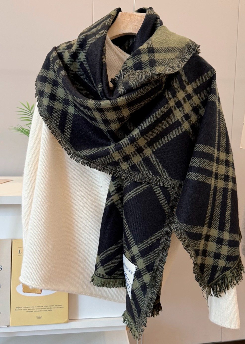 Burberry Plaid Fringed Scarf — hero