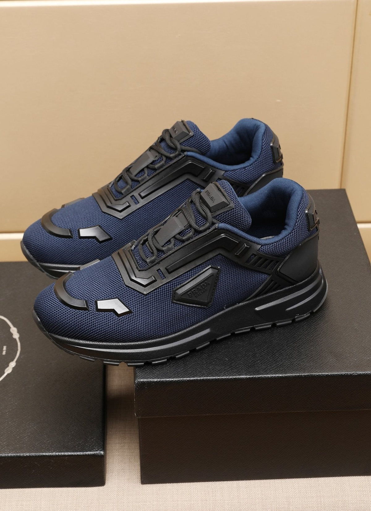 Prada Layered Platform Sneakers — front