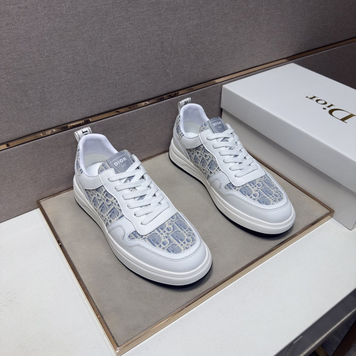 Dior Men's Patterned Panel Low-Top Sneakers — hero