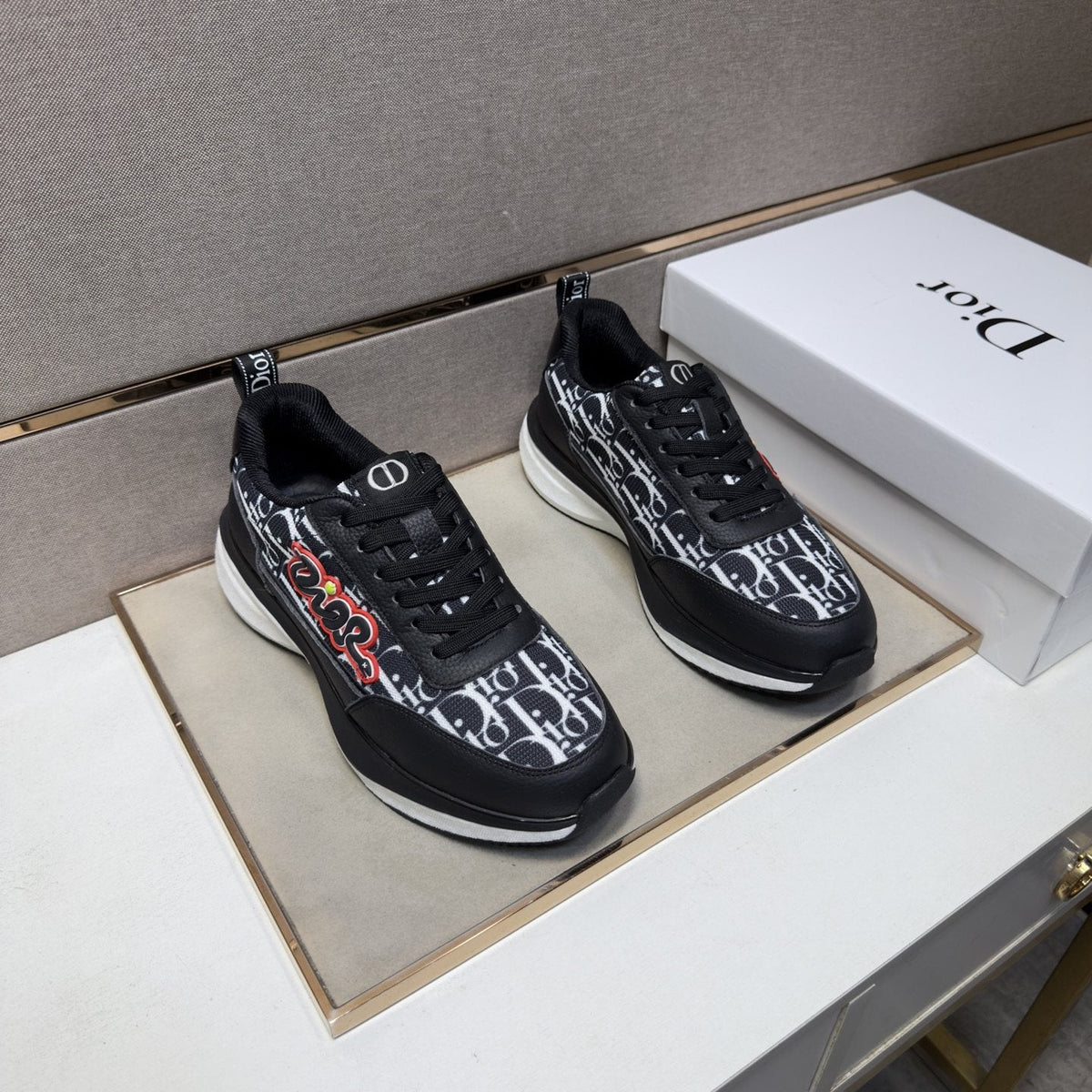 Dior Patterned Low-Top Men's Sneakers — front