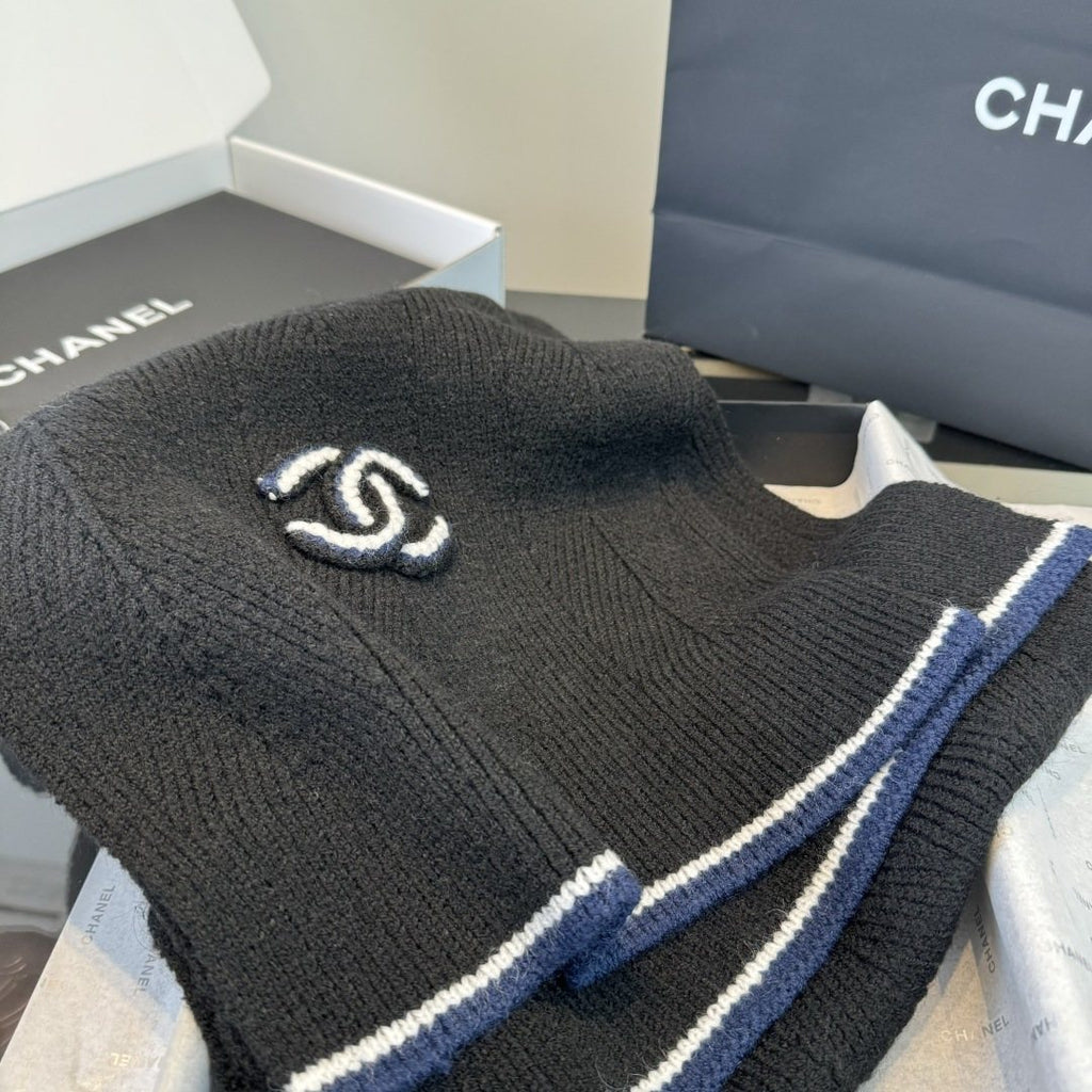 Chanel Embroidered Knitted Scarf — front