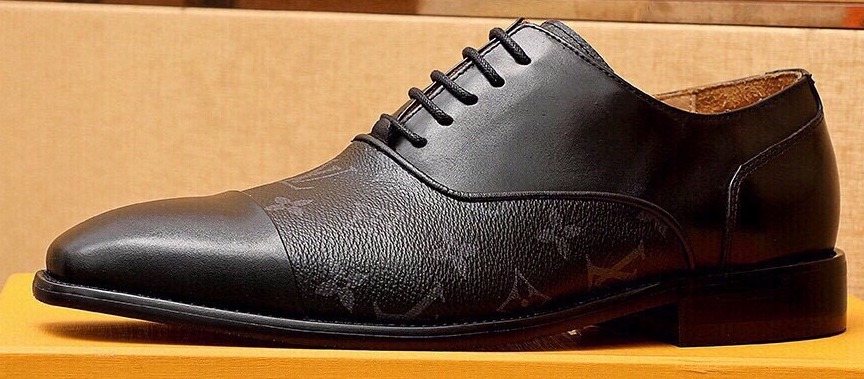 Louis Vuitton Patterned Panel Lace-Up Dress Shoes — front