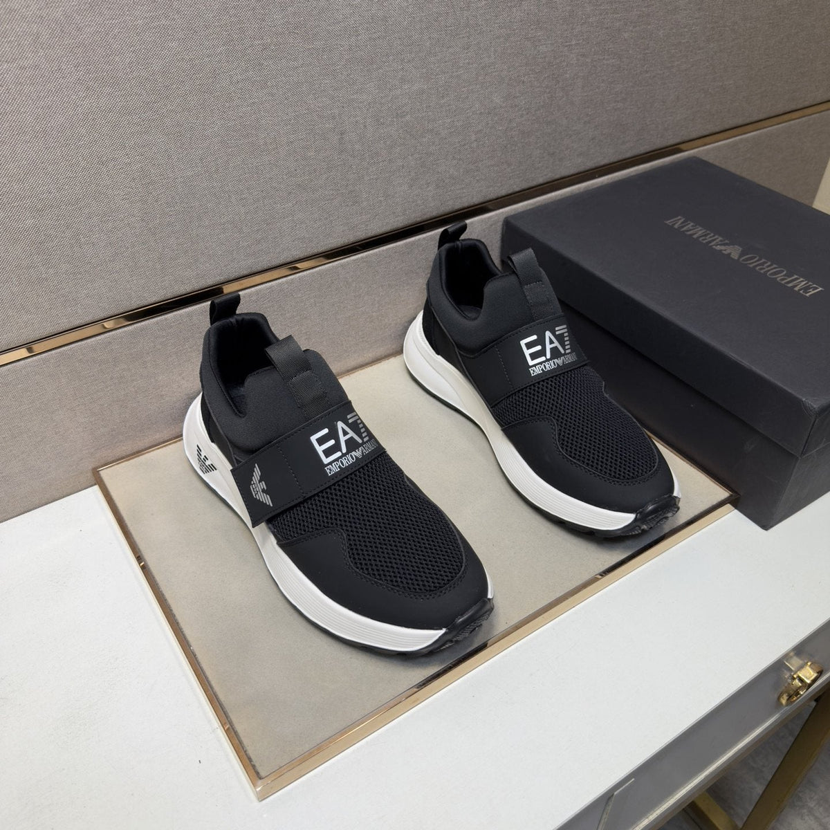 Emporio Armani EA7 Mesh Slip-On Sneakers — front