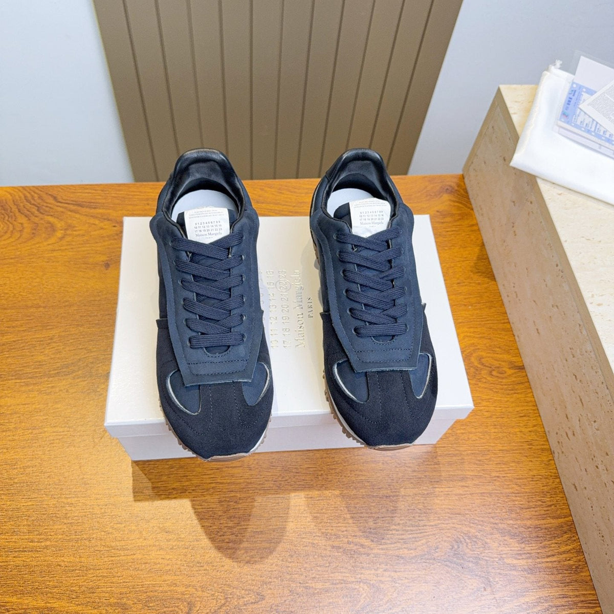 Maison Margiela Black Low-Top Sneakers — front