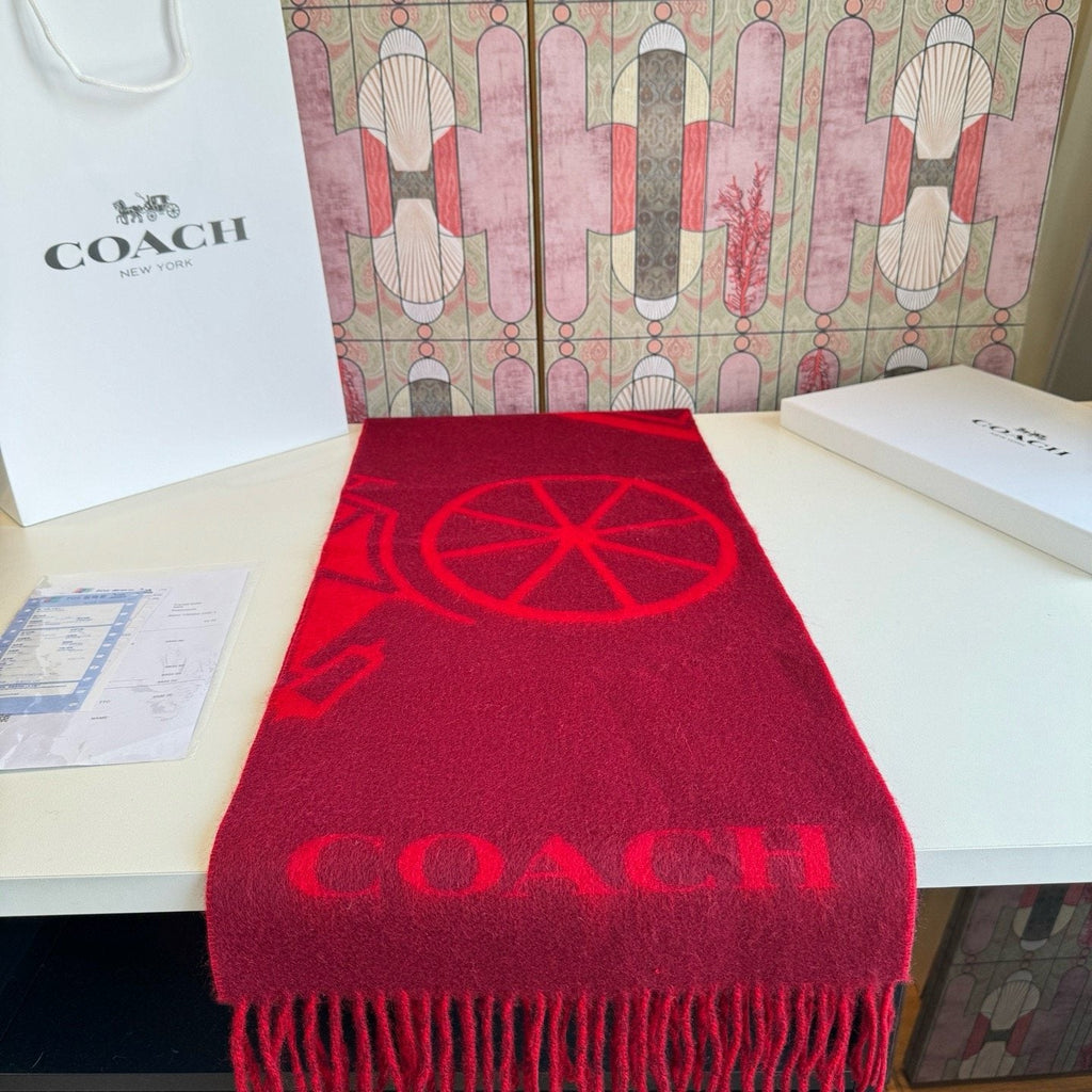 Coach Reversible Fringed Logo Scarf — hero