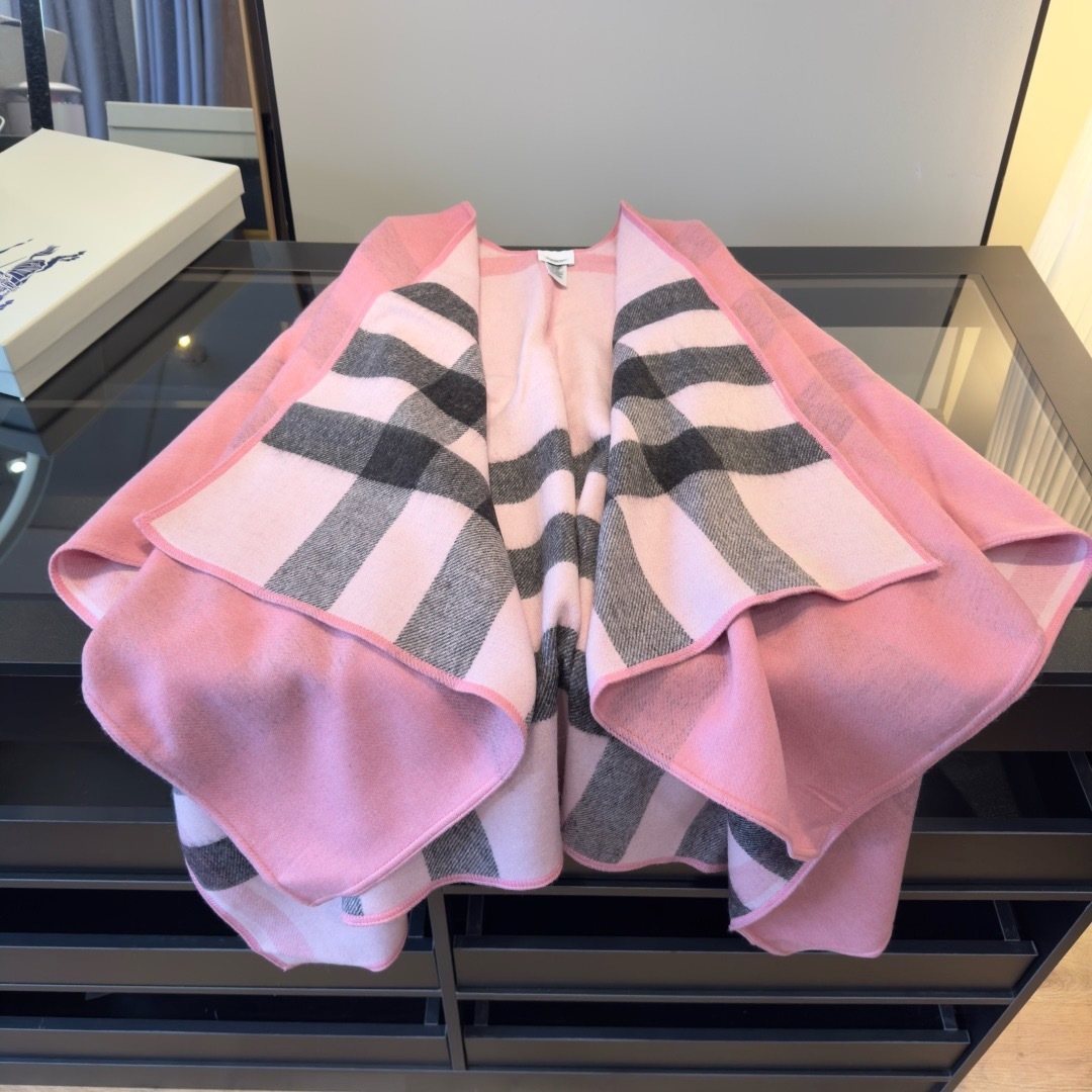 Burberry Reversible Color-Block Poncho — front