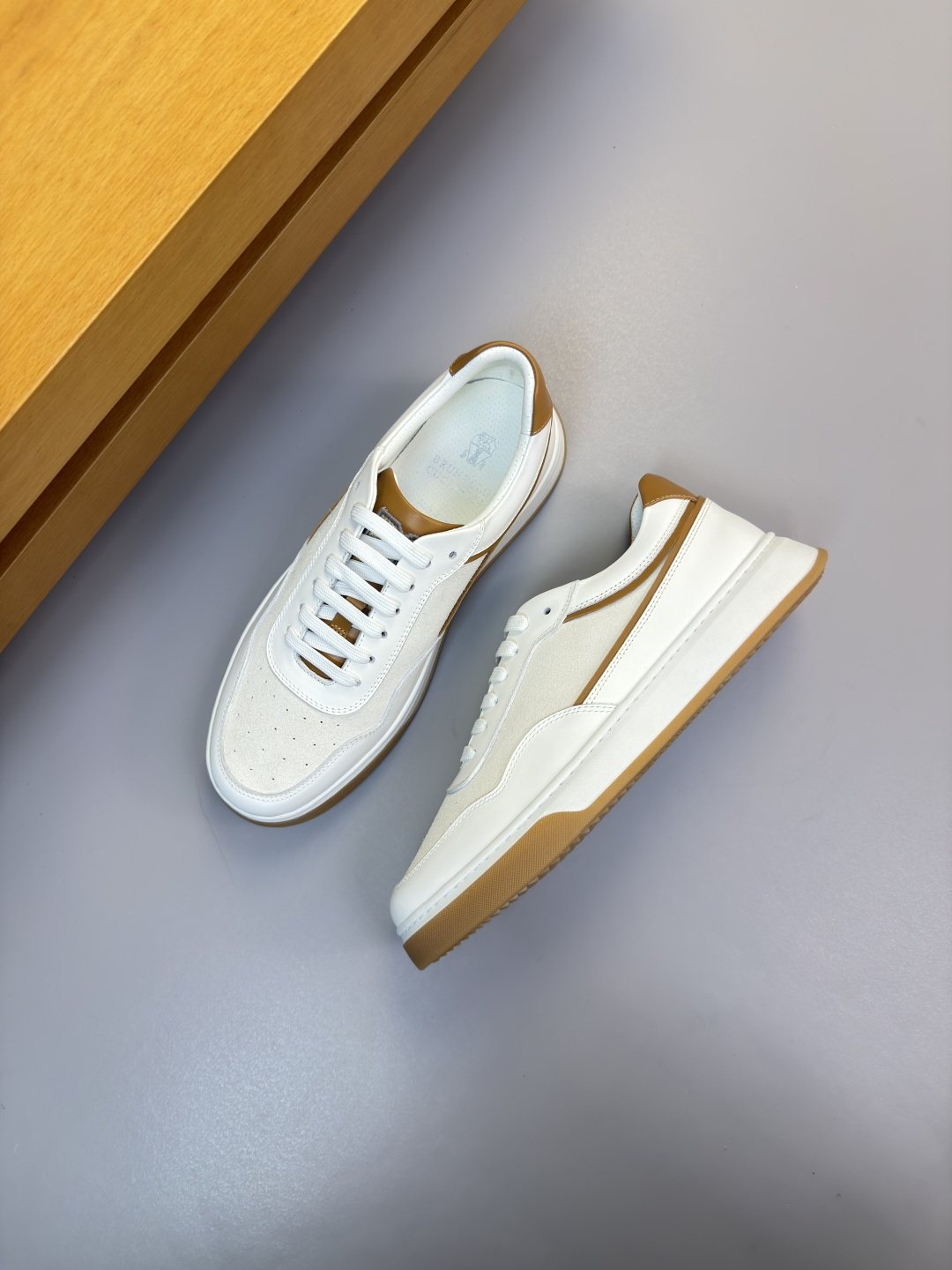 Brunello Cucinelli Color-Block Low-Top Sneakers — front