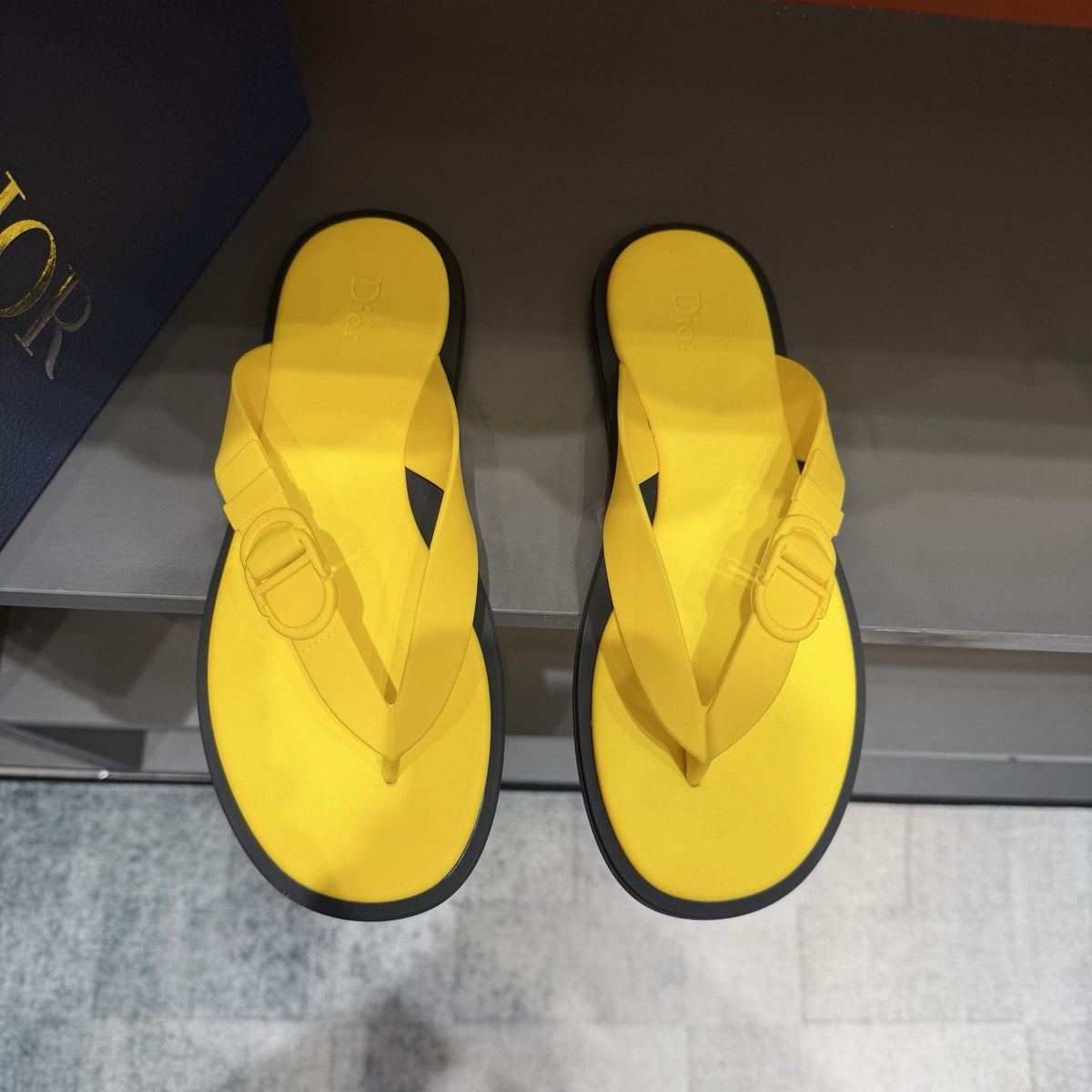 Dior Rivage Buckle Thong Sandals — front