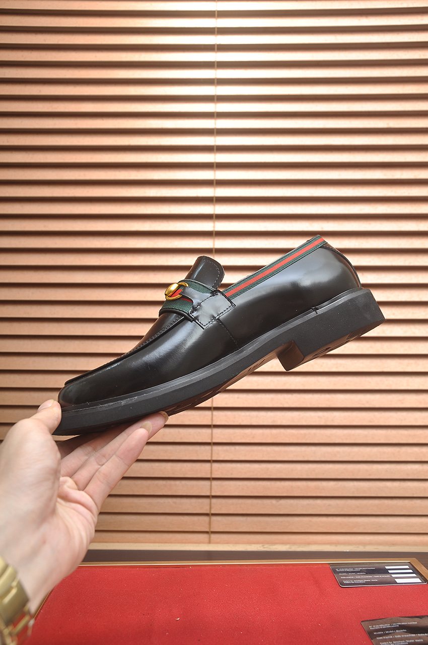 Gucci Dark Brown Horsebit Loafers — model