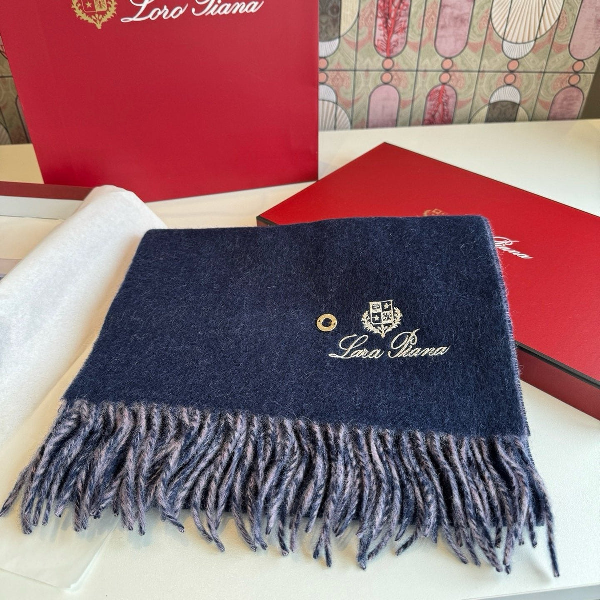 Loro Piana Reversible Fringed Scarf — front
