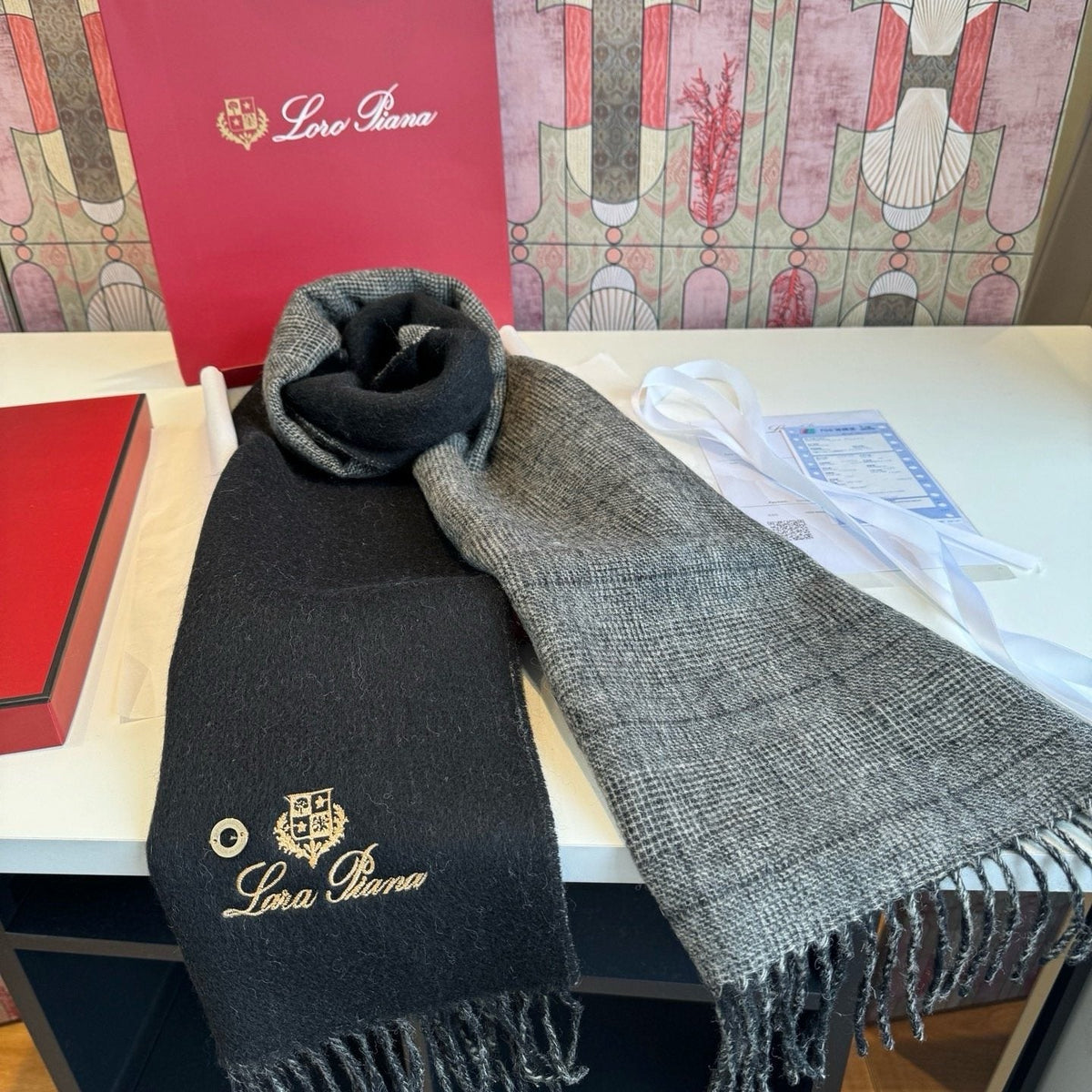 Loro Piana Reversible Fringed Scarf — front