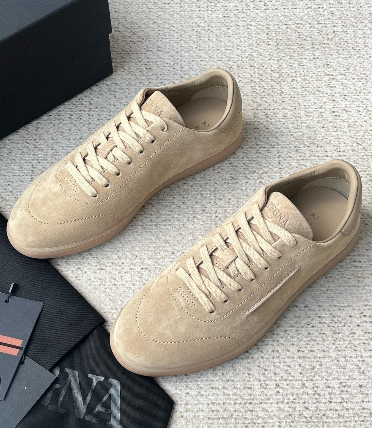 Zegna Triple Stitch Monte Low-Top Sneakers — side