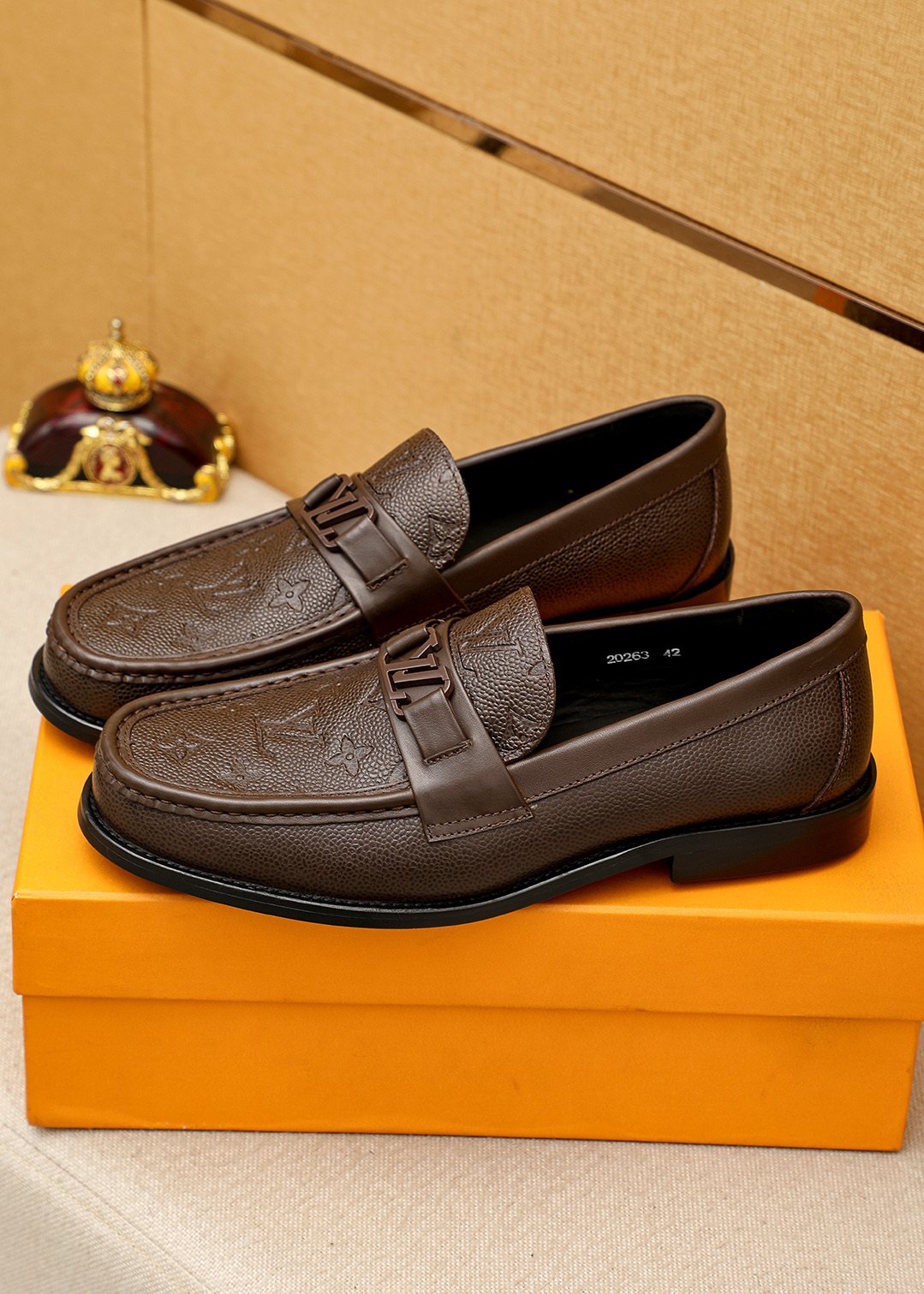 Louis Vuitton Textured Hardware Loafers — front