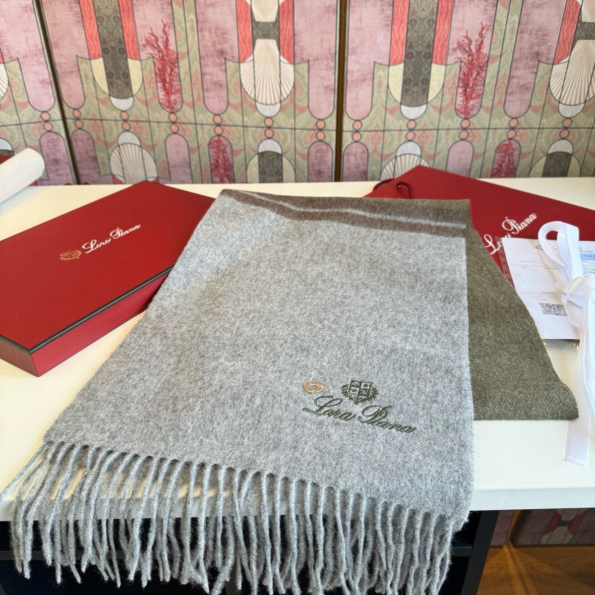 Loro Piana Reversible Fringed Scarf — front