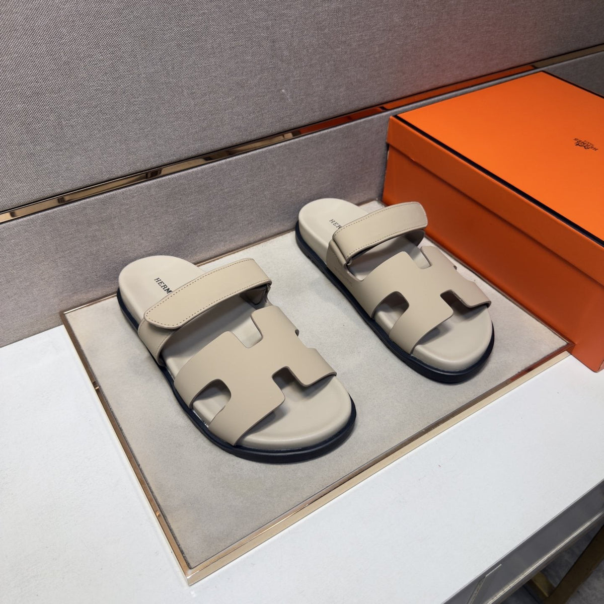 Hermès H-Cutout Open-Toe Sandals — front