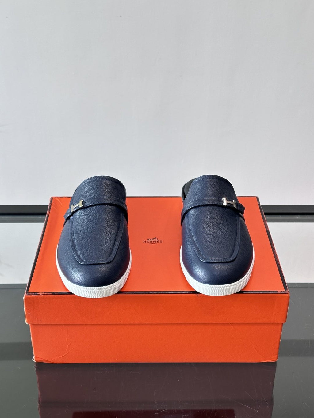 Hermès H-Accent Slip-On Mules — front
