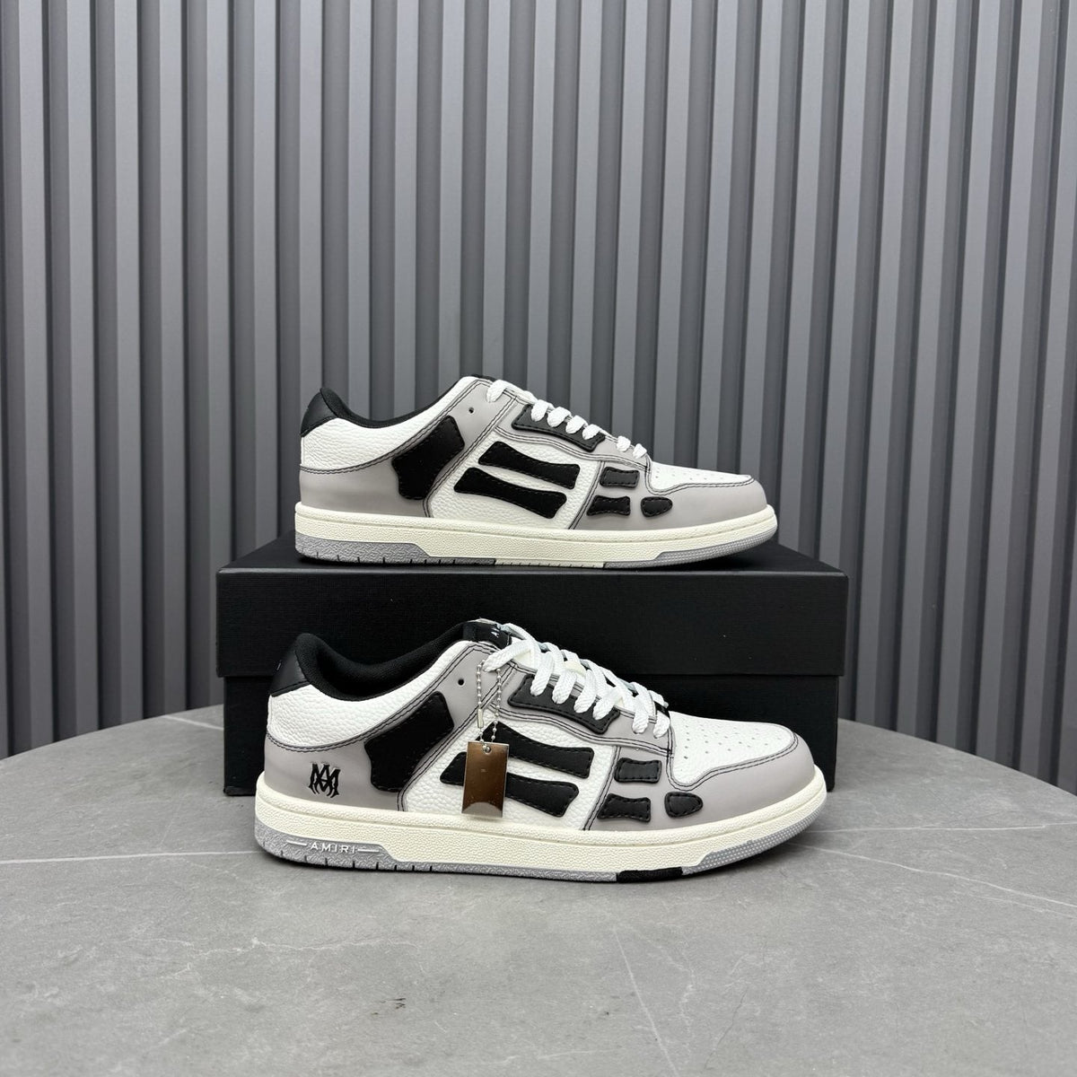 AMIRI Mint Green Paneled Low-Top Sneakers — front