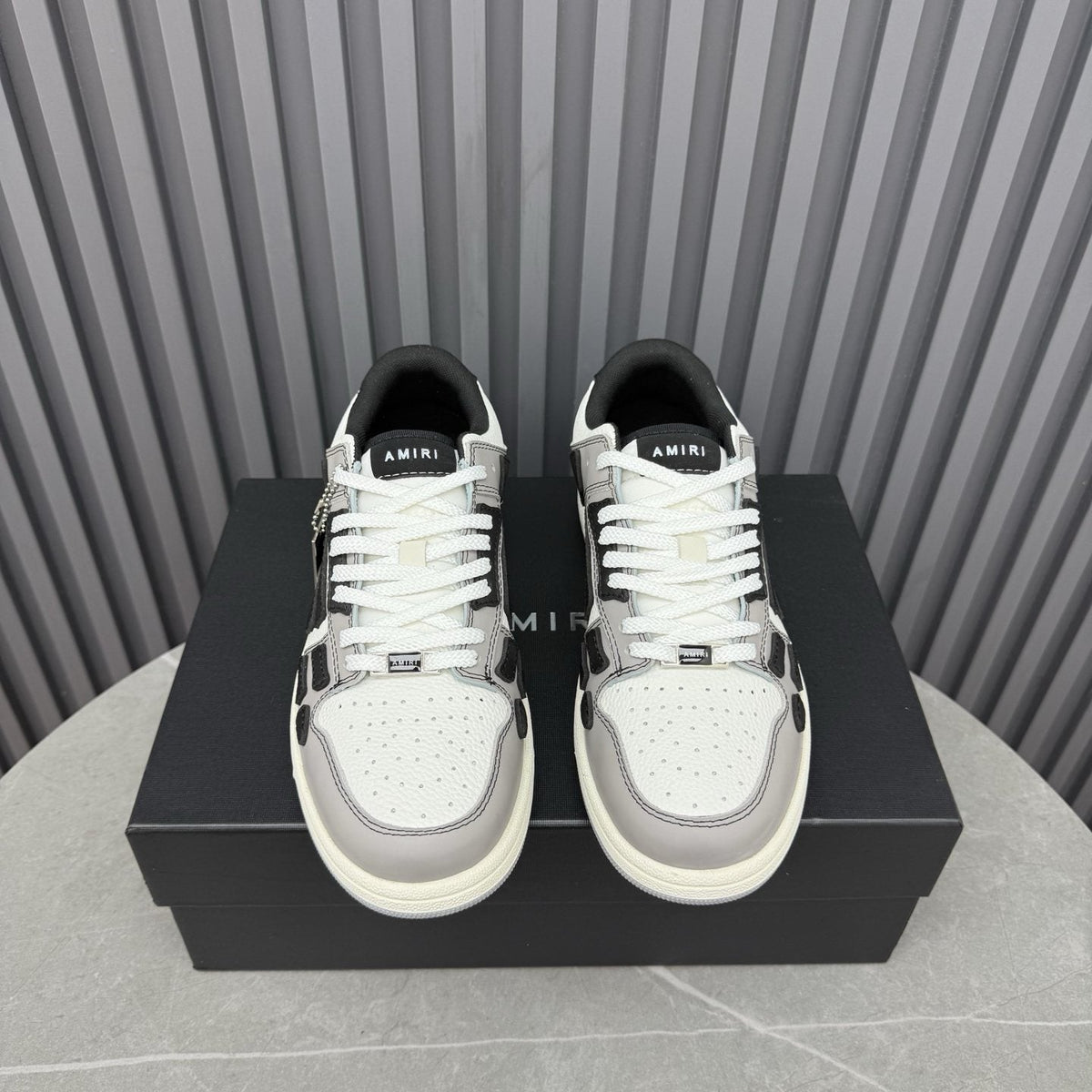AMIRI Mint Green Paneled Low-Top Sneakers — front