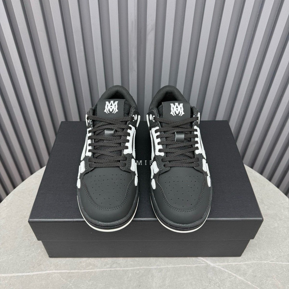 AMIRI Mint Green Paneled Low-Top Sneakers — front