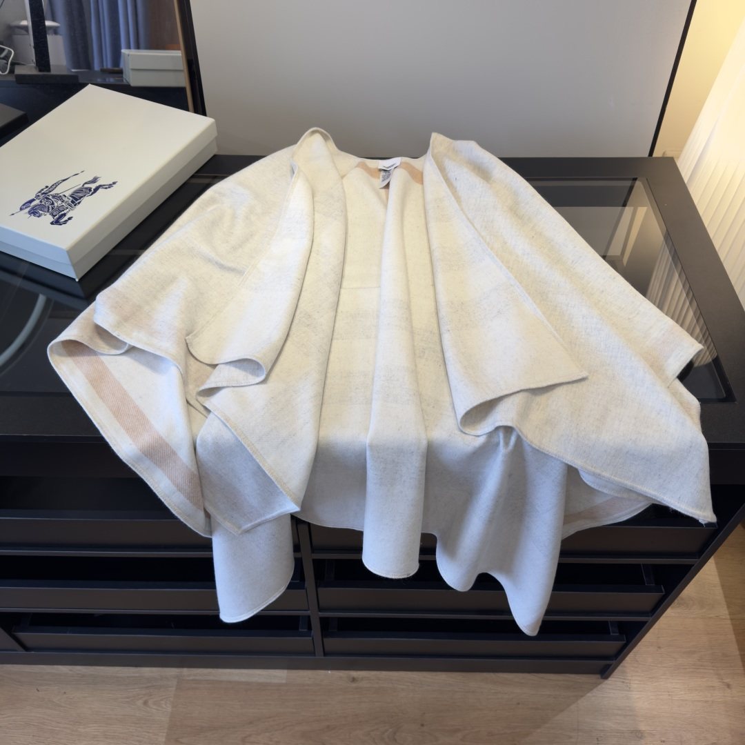 Burberry Reversible Plaid Cape Wrap — front