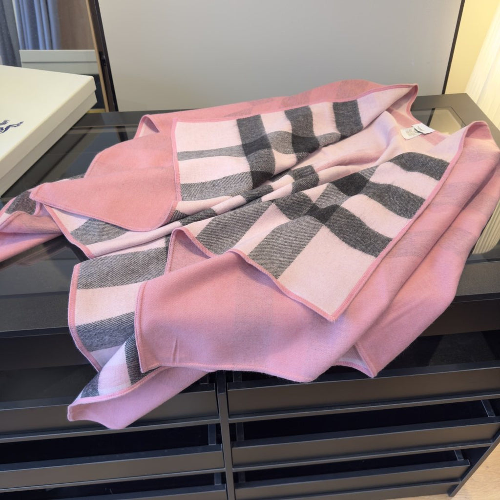 Burberry Reversible Plaid Cape Wrap — side