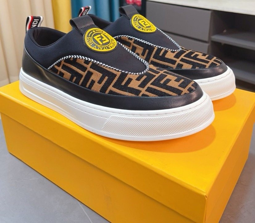 Fendi Patterned Slip-On Sneakers — front