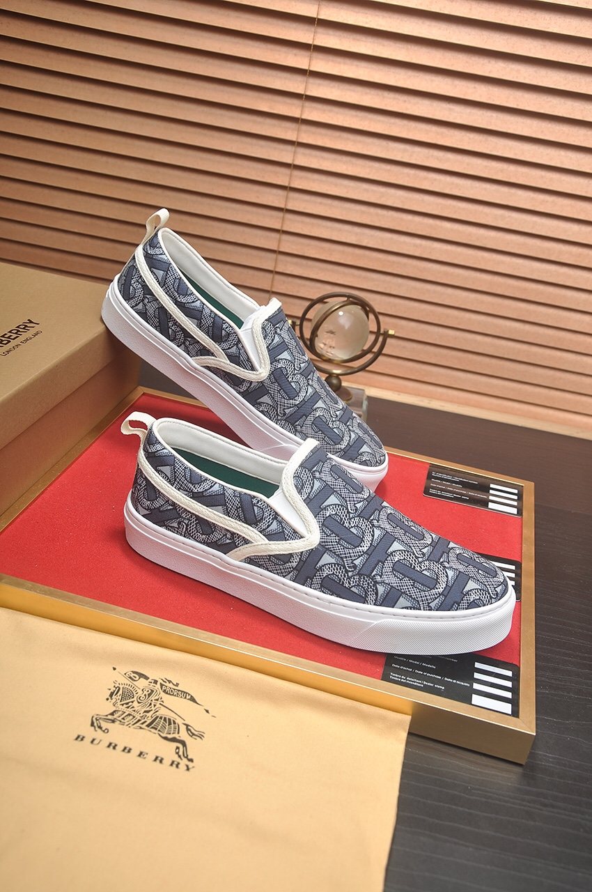 Burberry Patterned Slip-On Sneakers — side