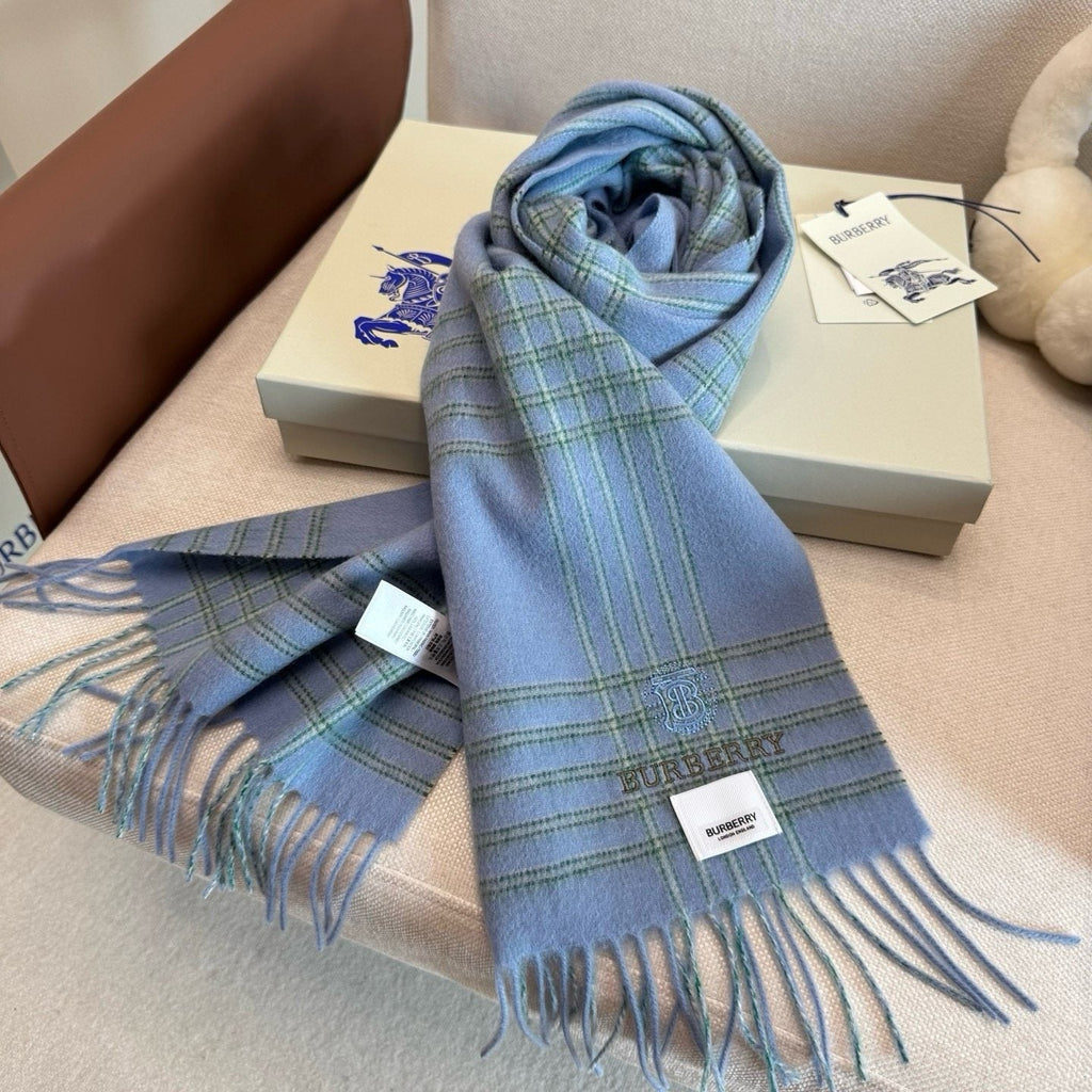 Burberry Plaid Fringe Scarf — side