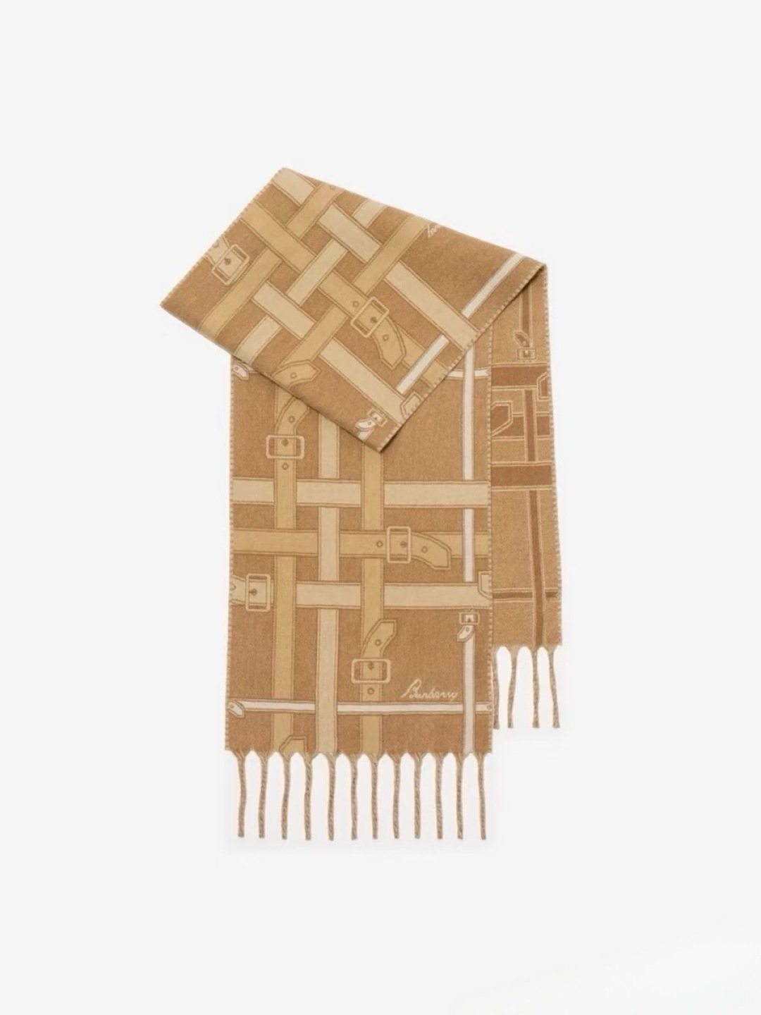 Burberry Geometric Fringed Scarf — hero