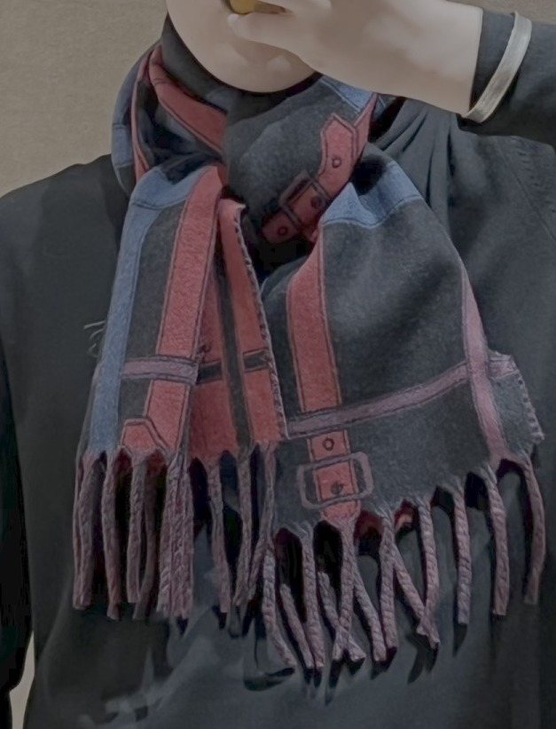 Burberry Geometric Fringed Scarf — model