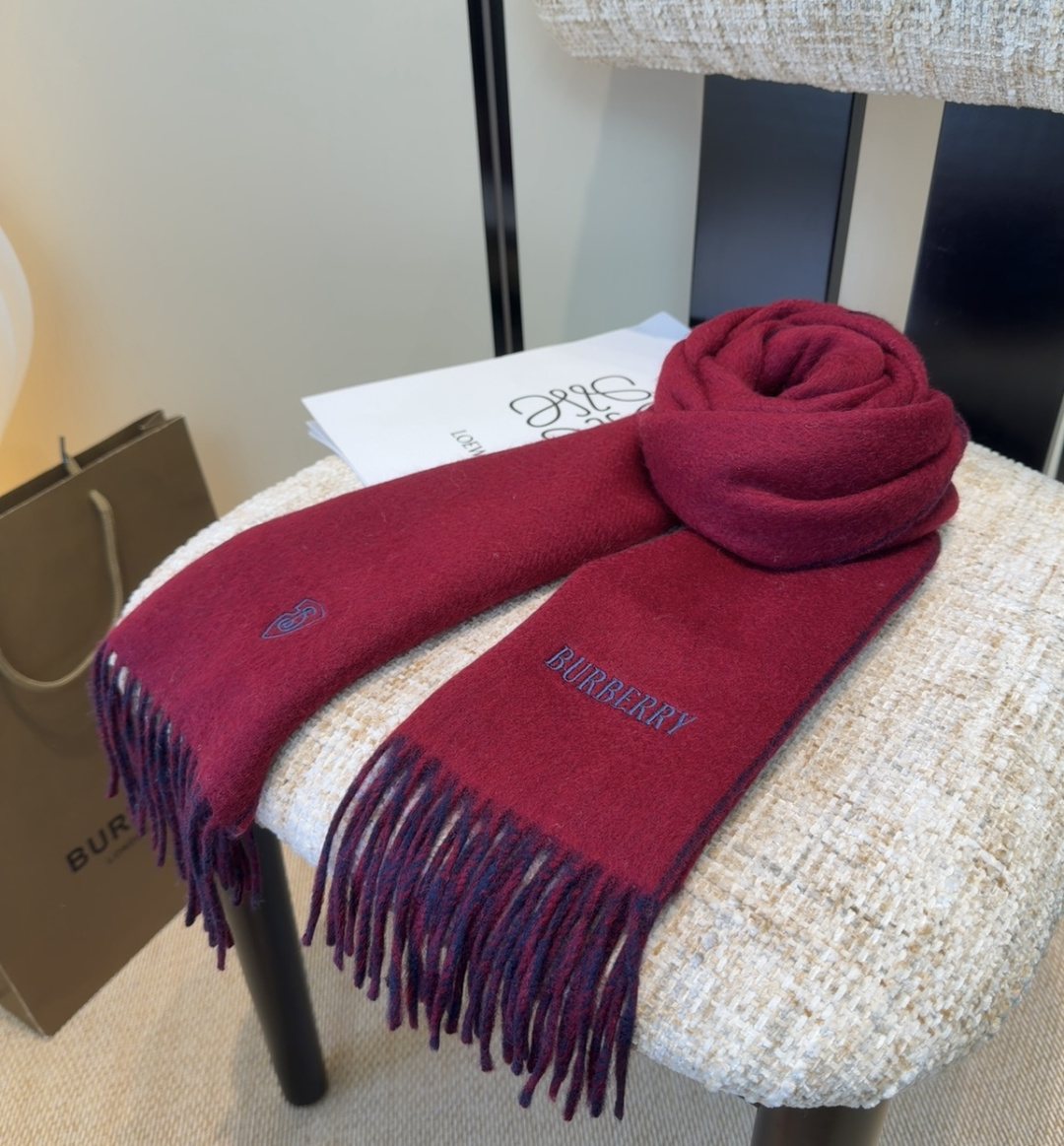 Burberry Two-Tone Fringed Scarf — front