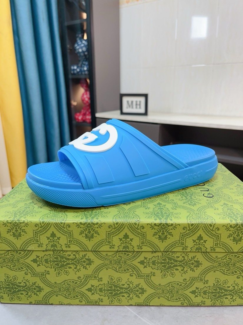 Gucci Emblem Slide Sandals — front