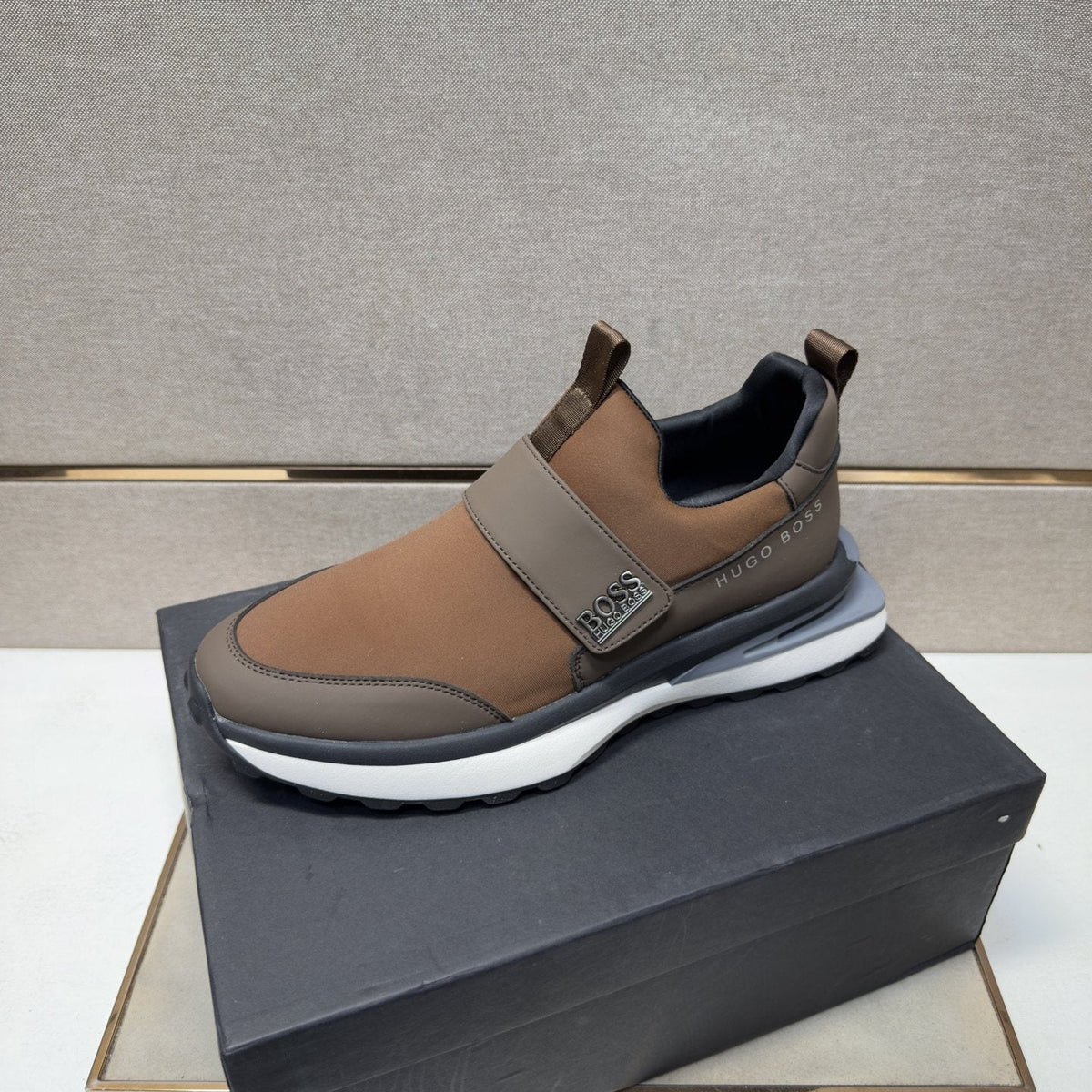Hugo Boss Strap Slip-On Sneakers — front