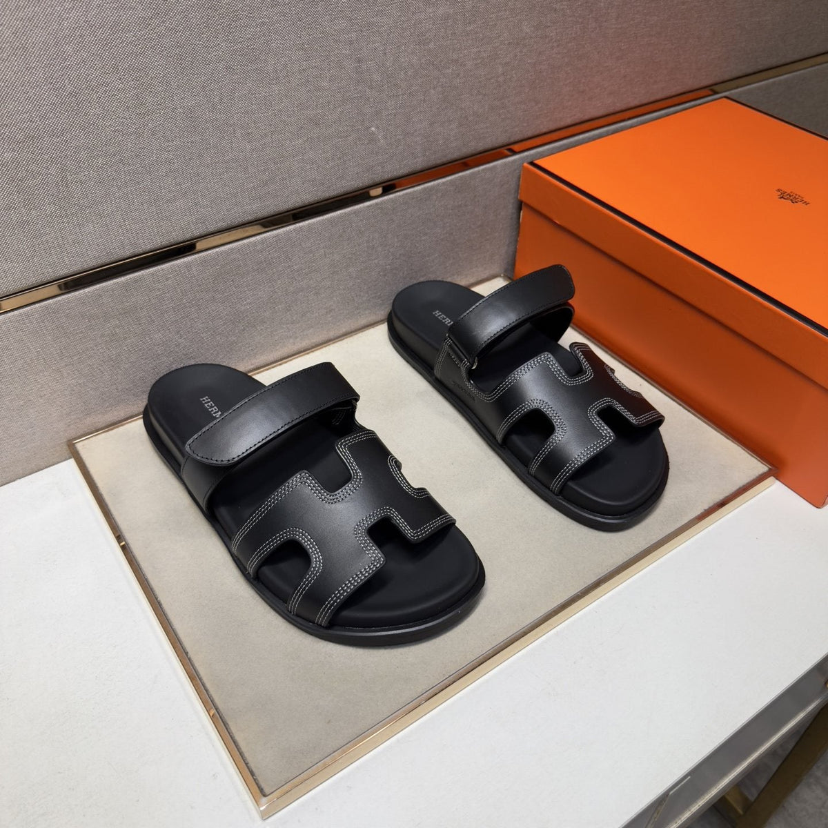 Hermès Cutout Slide Sandals — front
