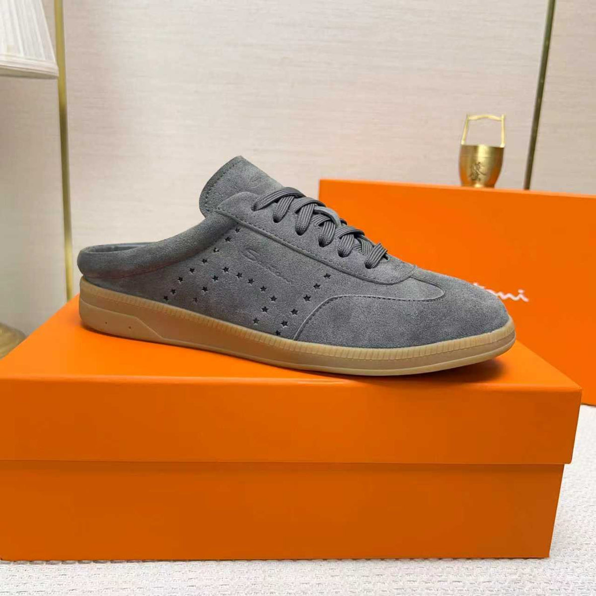 Santoni Perforated Low-Top Sneakers — front