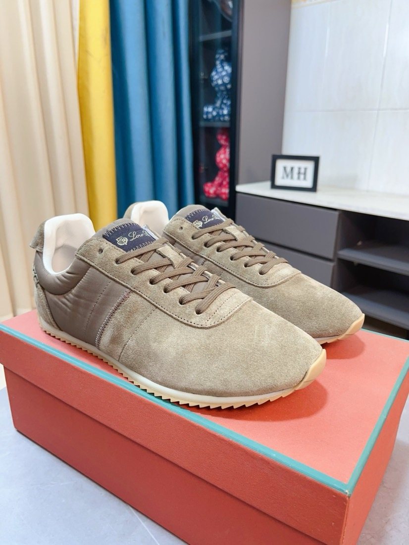 Loro Piana Low-Top Lace-Up Sneakers — front