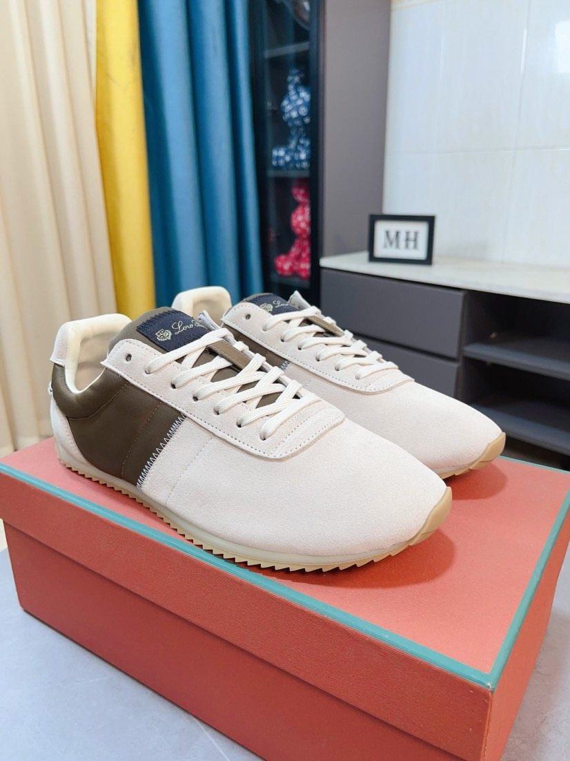Loro Piana Low-Top Lace-Up Sneakers — front