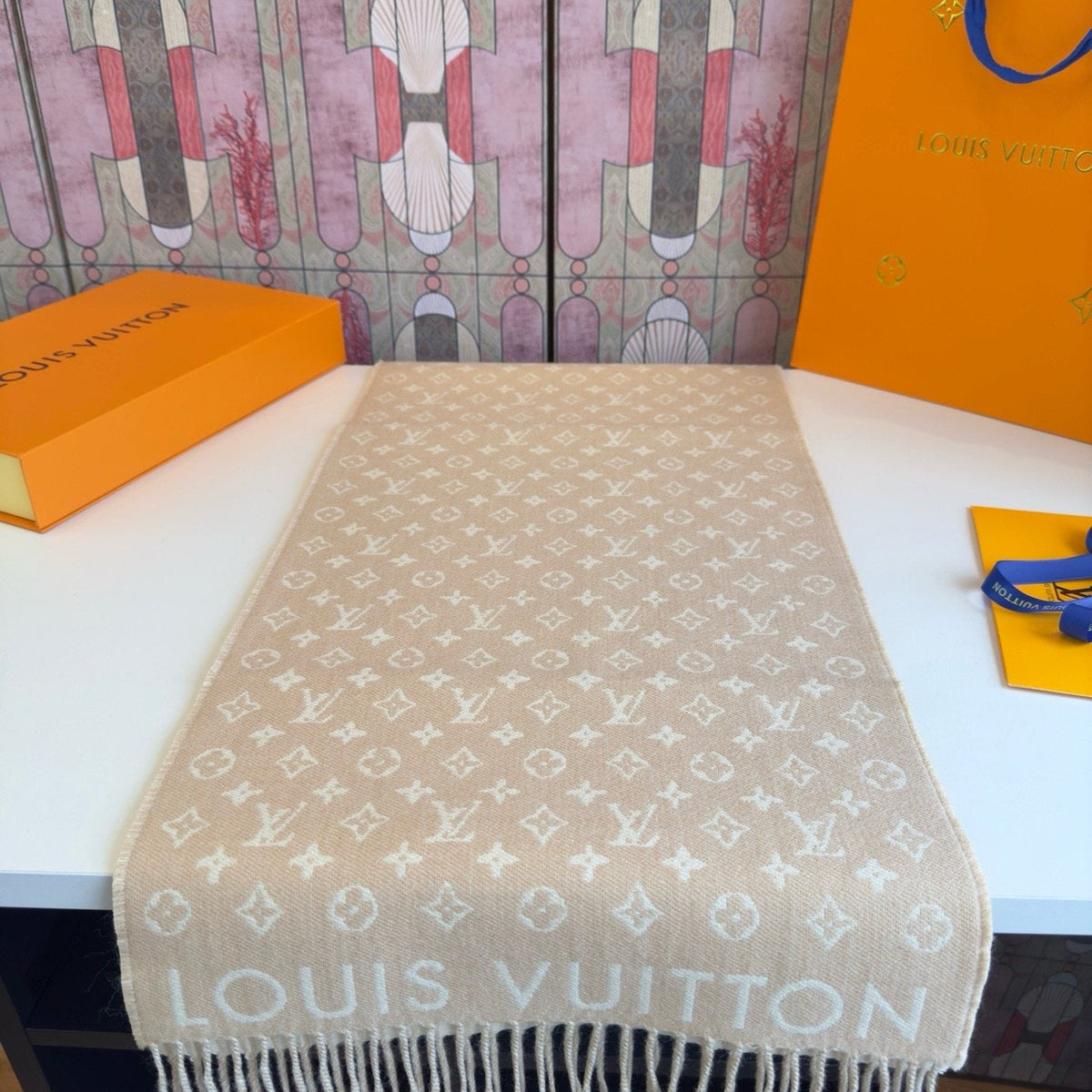Louis Vuitton My Neverfull Fringe Scarf — front