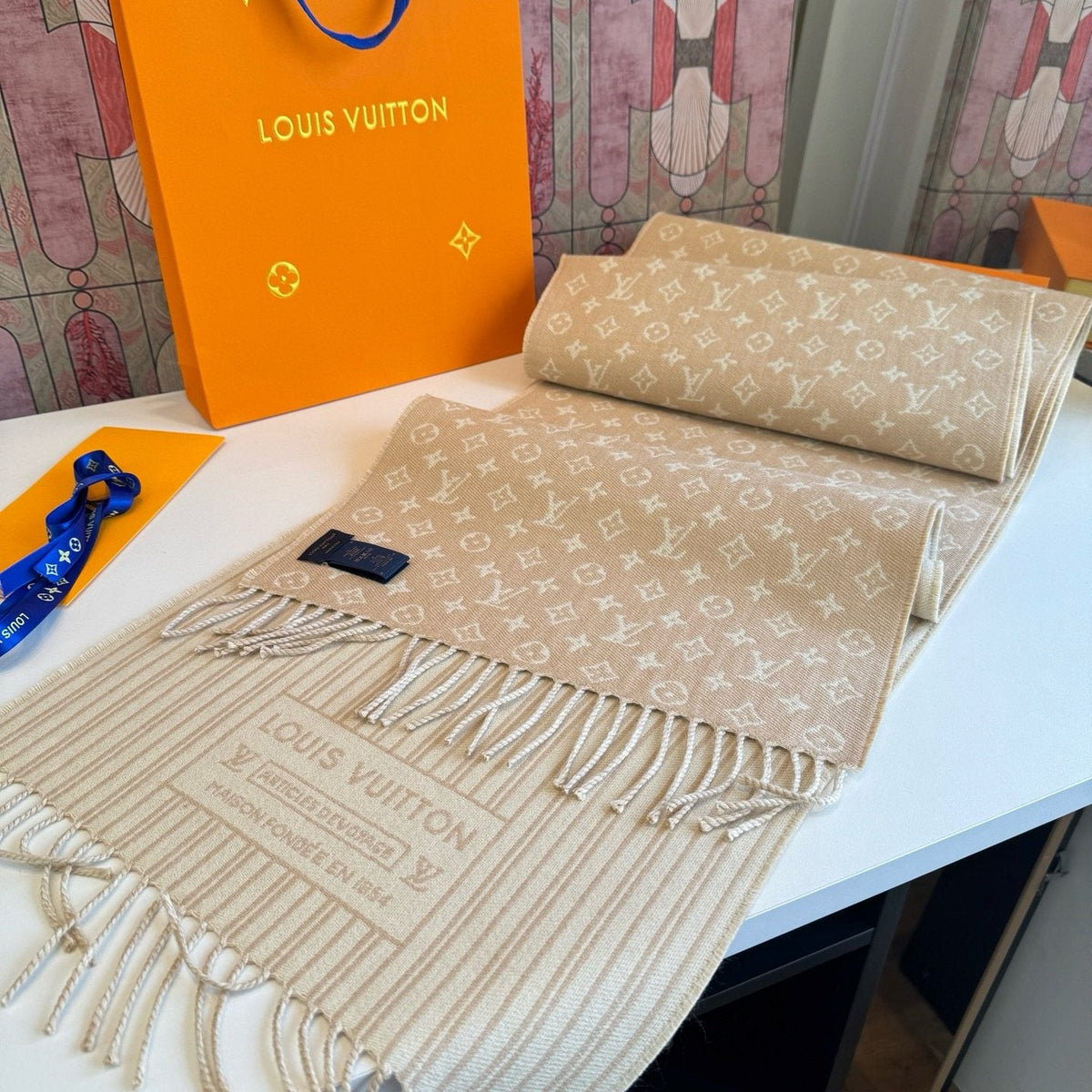 Louis Vuitton My Neverfull Fringe Scarf — front