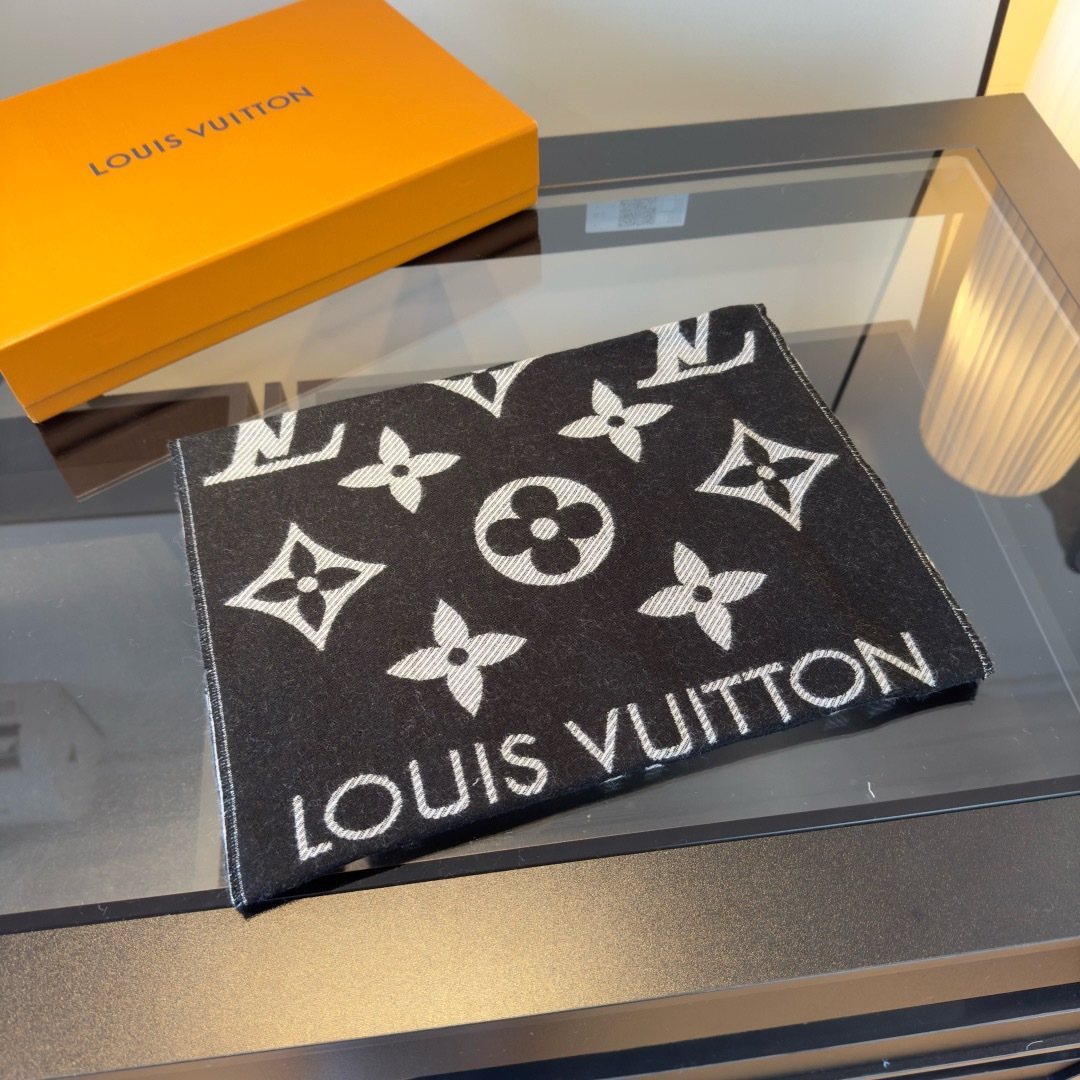 Louis Vuitton Monogram Fringe Scarf — front