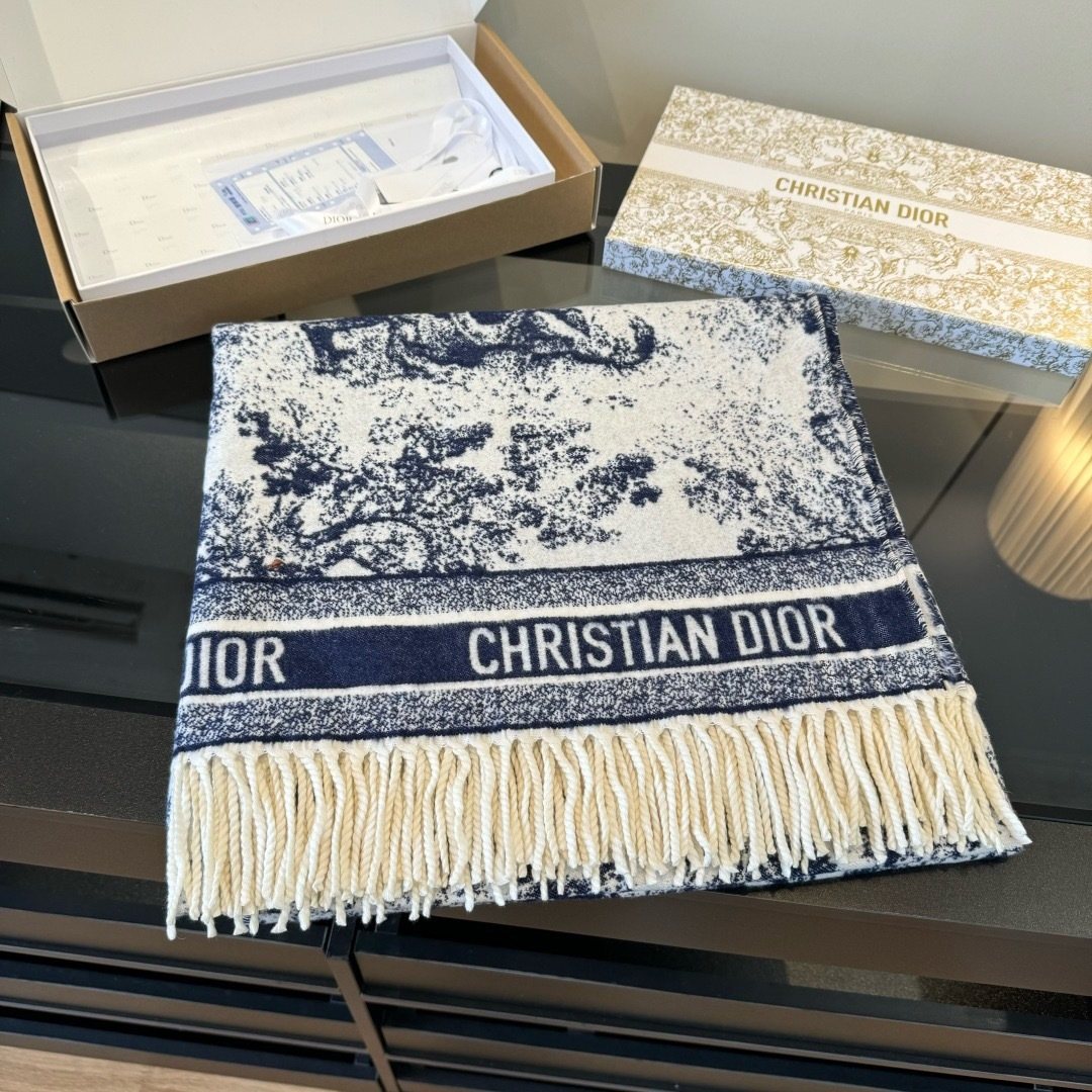 Dior Animal Jacquard Fringed Scarf — front