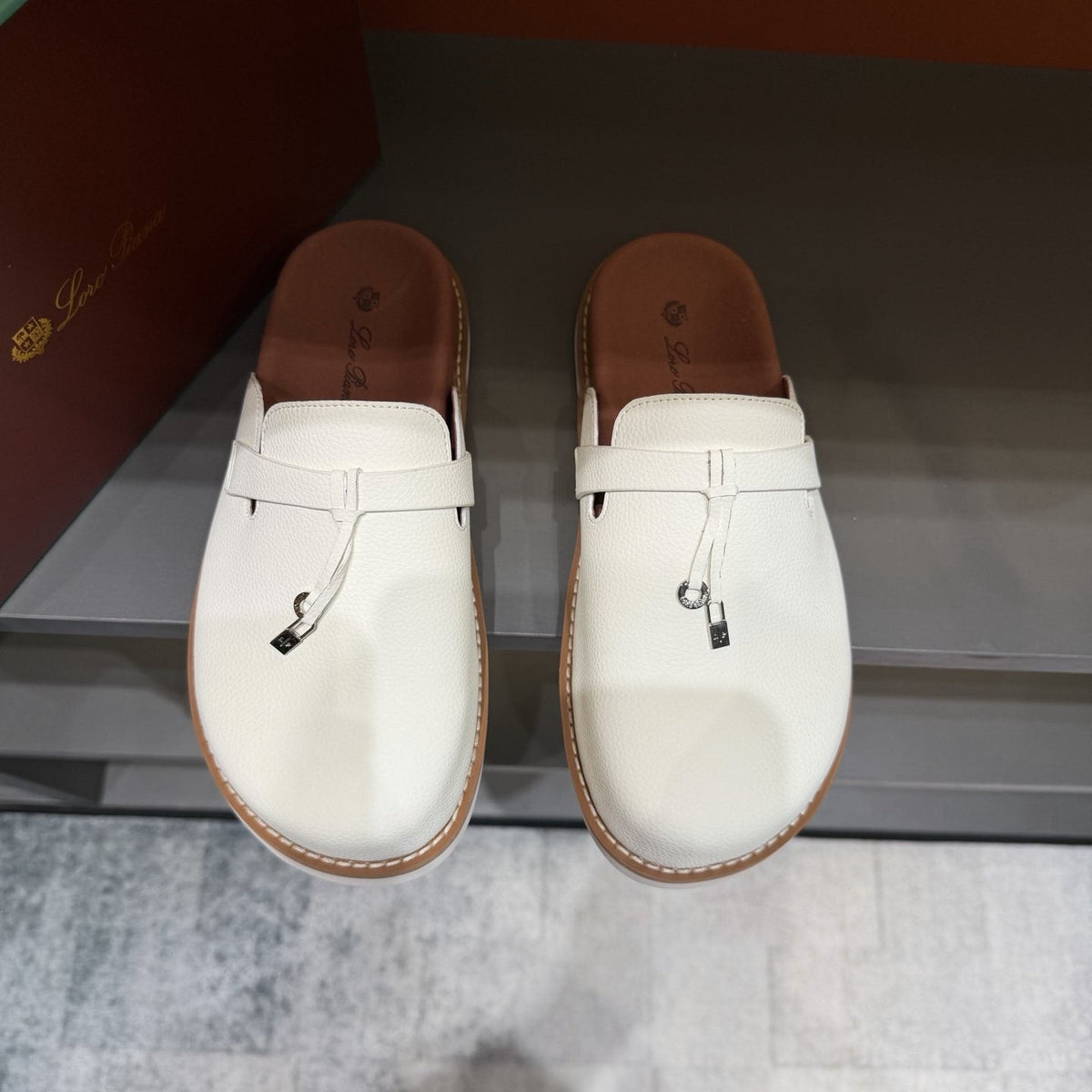 Loro Piana Textured Mule Loafers — front